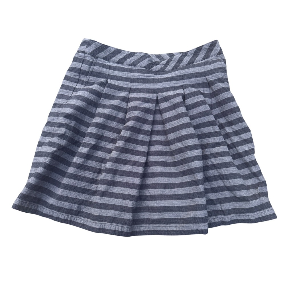 Gap Women's Striped Pleated Mini Skirt Blue Gray‎ Size 0 Career Casual